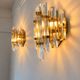 Pair of Venini wall sconces in cut Murano glass, circa 1970.