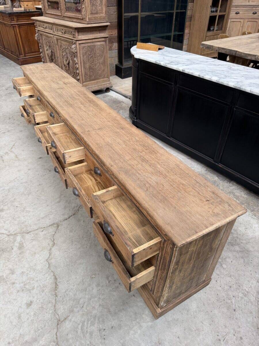 Large workshop furniture transformed into a TV unit.