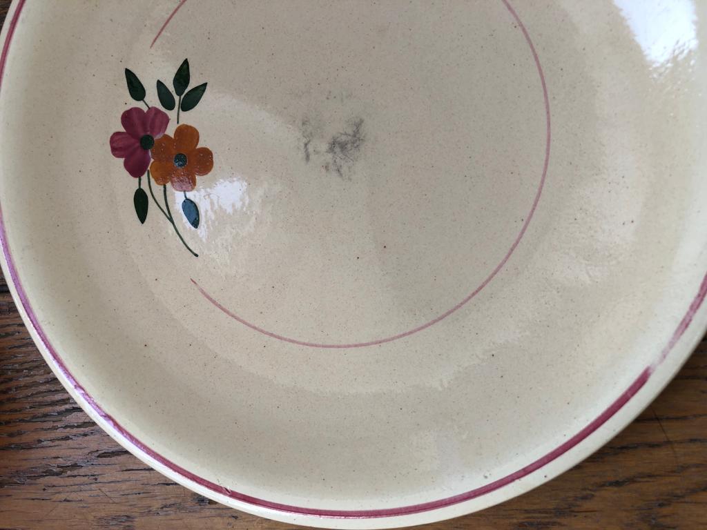 11 plates vintage 40s, floral pattern