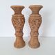 Carved solid wood vase