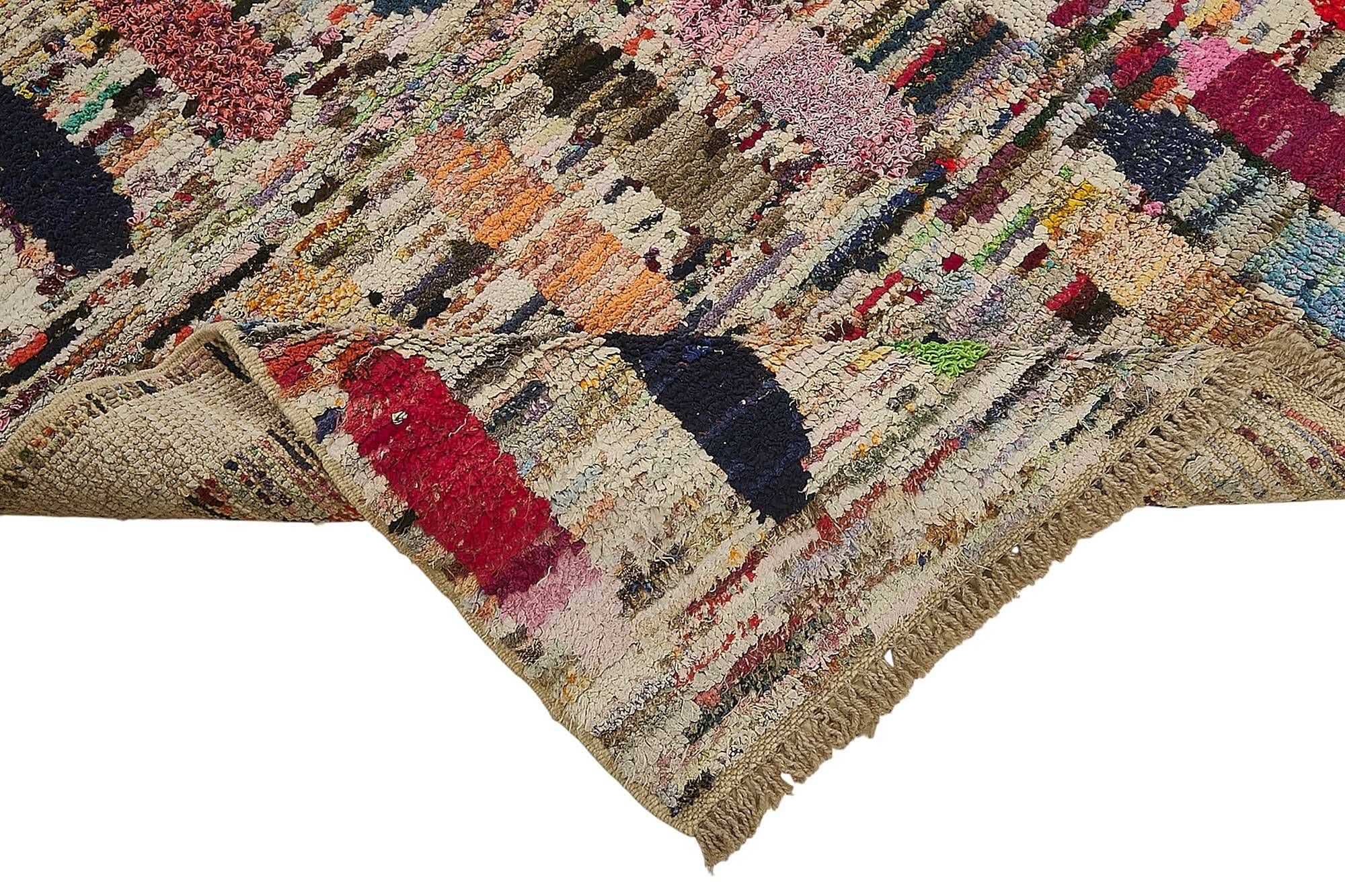 Tapis boho recyclé turc fait main 178 cm x 257 cm