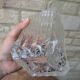 Old square crystal carafe with a stopper, 1 litre.