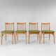 Four Mid-Century Modern Italian Wood Dining Chairs in the Style of Ico Pari
