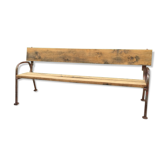 Wooden and iron garden bench