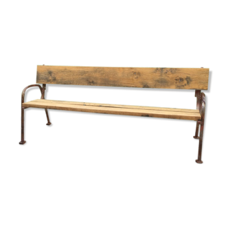 Wooden and iron garden bench