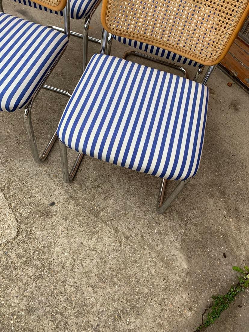 Italian Marcel Breuer B32 Cesca Chair, 70s set of 4