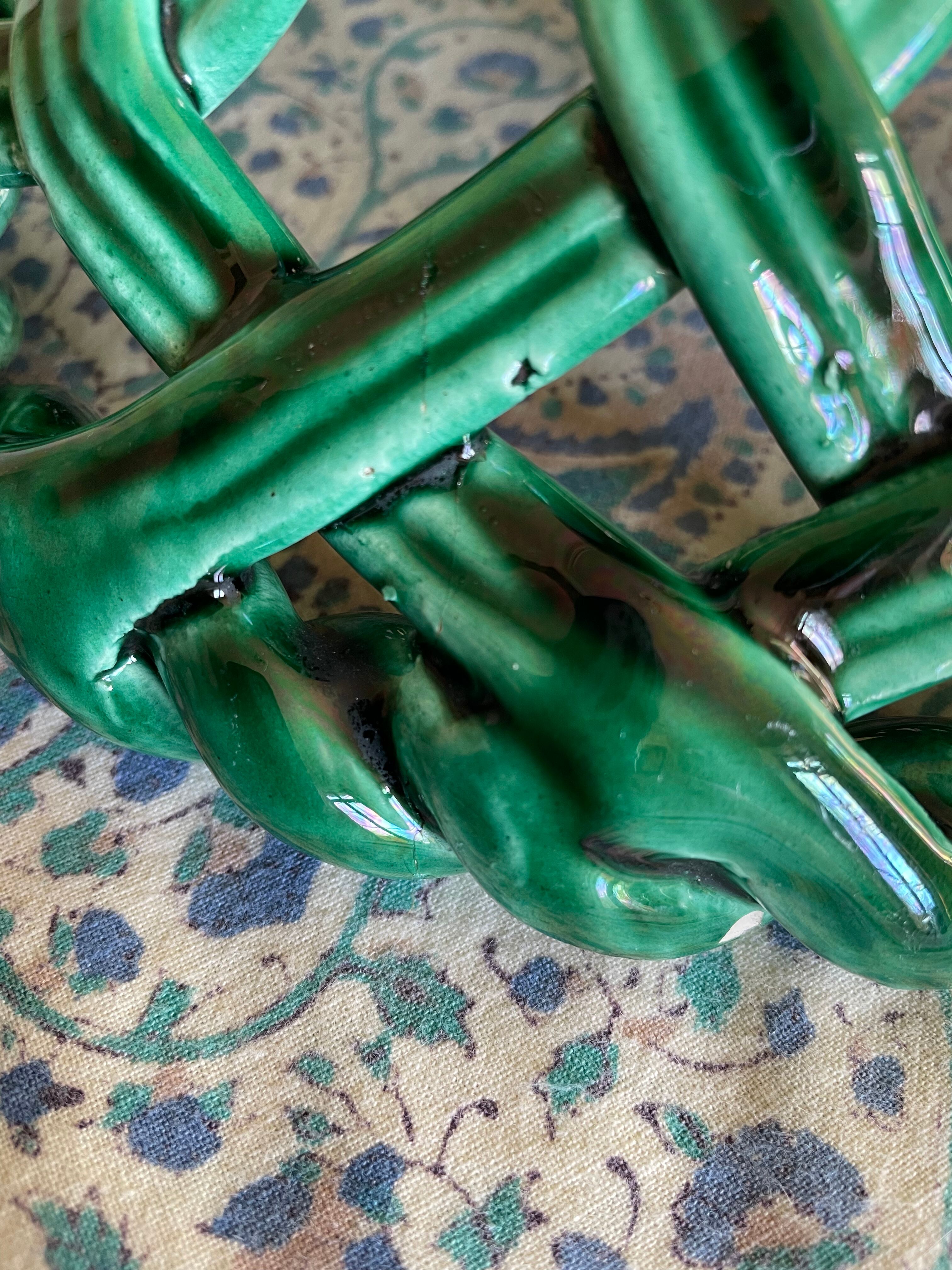 Braided earthenware basket