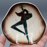 Vintage ceramic bowl from the 50s and 60s drum player
