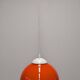 Pair of orange opaline ball pendant lights from the 60s/70s