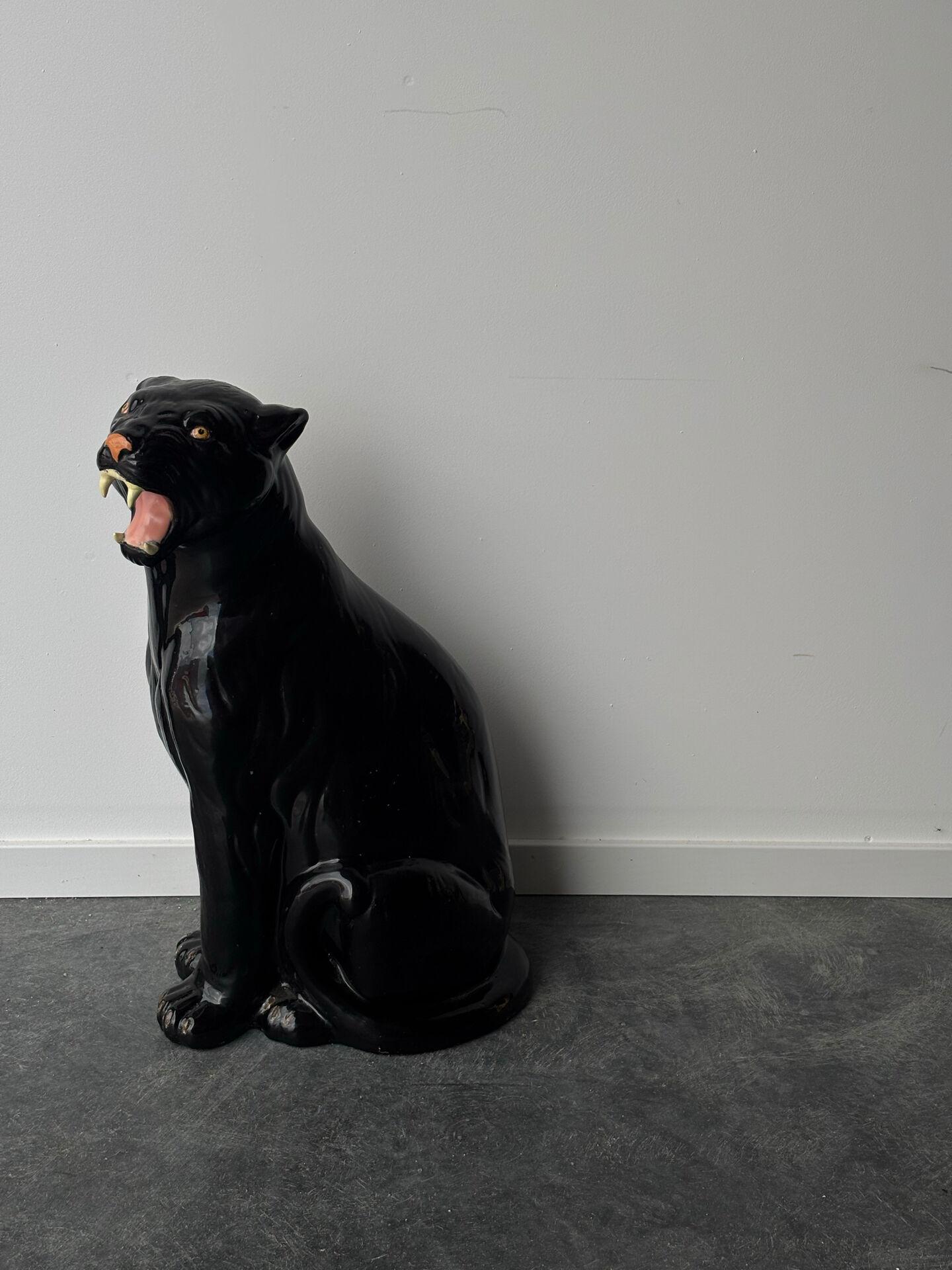 Ceramic panther, Italy 1970