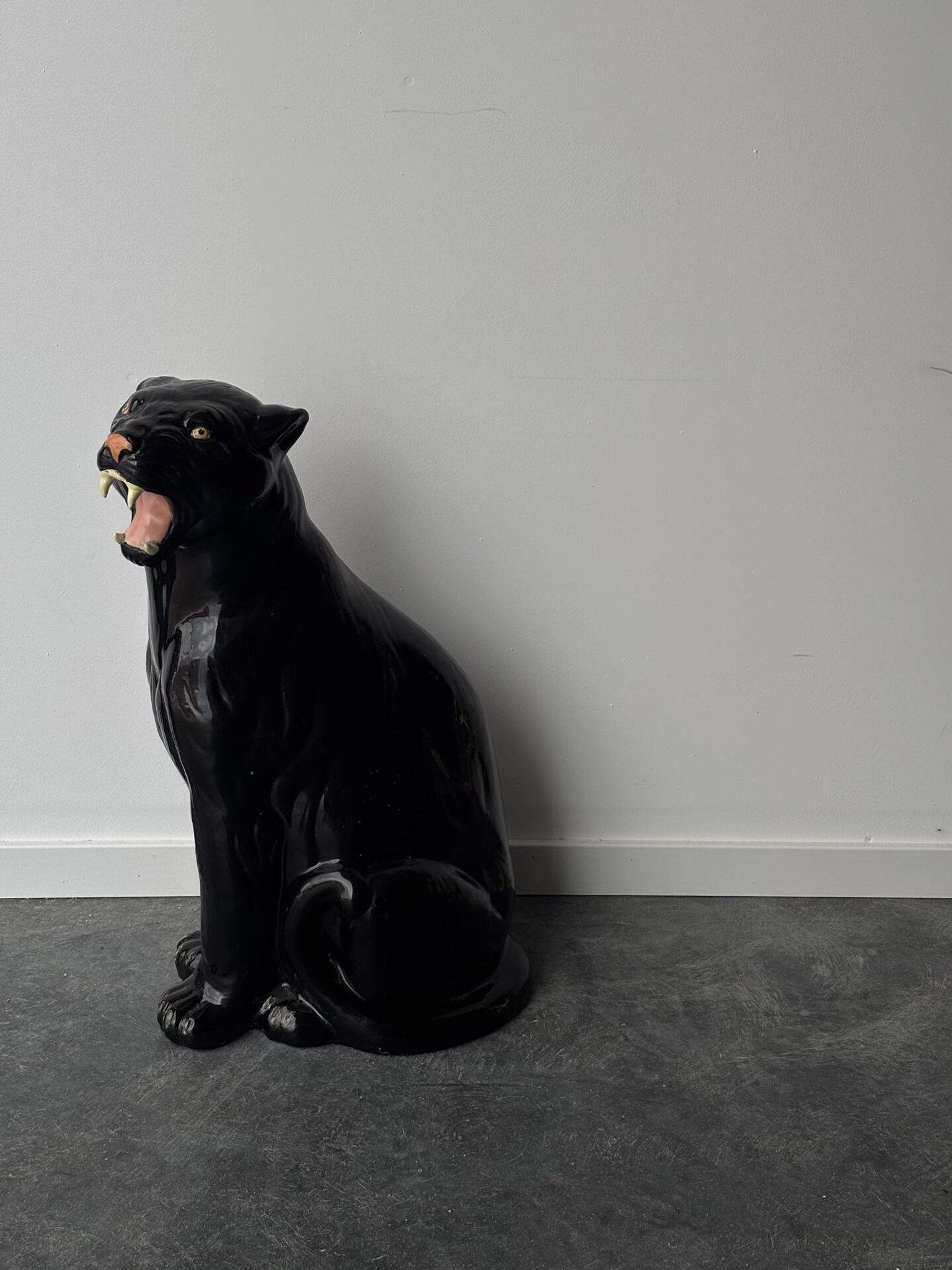 Ceramic panther, Italy 1970