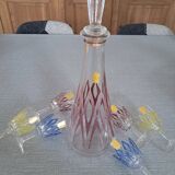 New carafe and glasses set, Champagne glassware from Reims, 1950s