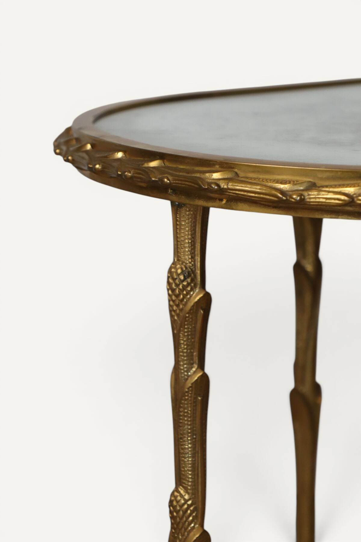 Maison Baguès coffee table in gilded bronze and aged mirror – 1950s