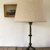 Brutalist wrought iron lamp base