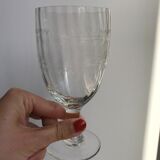 set of 6 large crystal wine glasses engraved early twentieth century