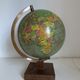 Vintage globe 1960 terrestrial Girard Barrère glass wood - 29 cm