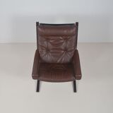Norwegian lounge chair with ottoman designed by Ingmar Relling, 1960s