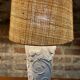 Lampes (lot de 2) vintage 80'S en plâtre et abat jour rotin