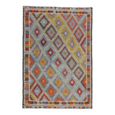 1970s Vintage Turkish Oushak Handmade Wool Cotton Beige Area Rug 151x219