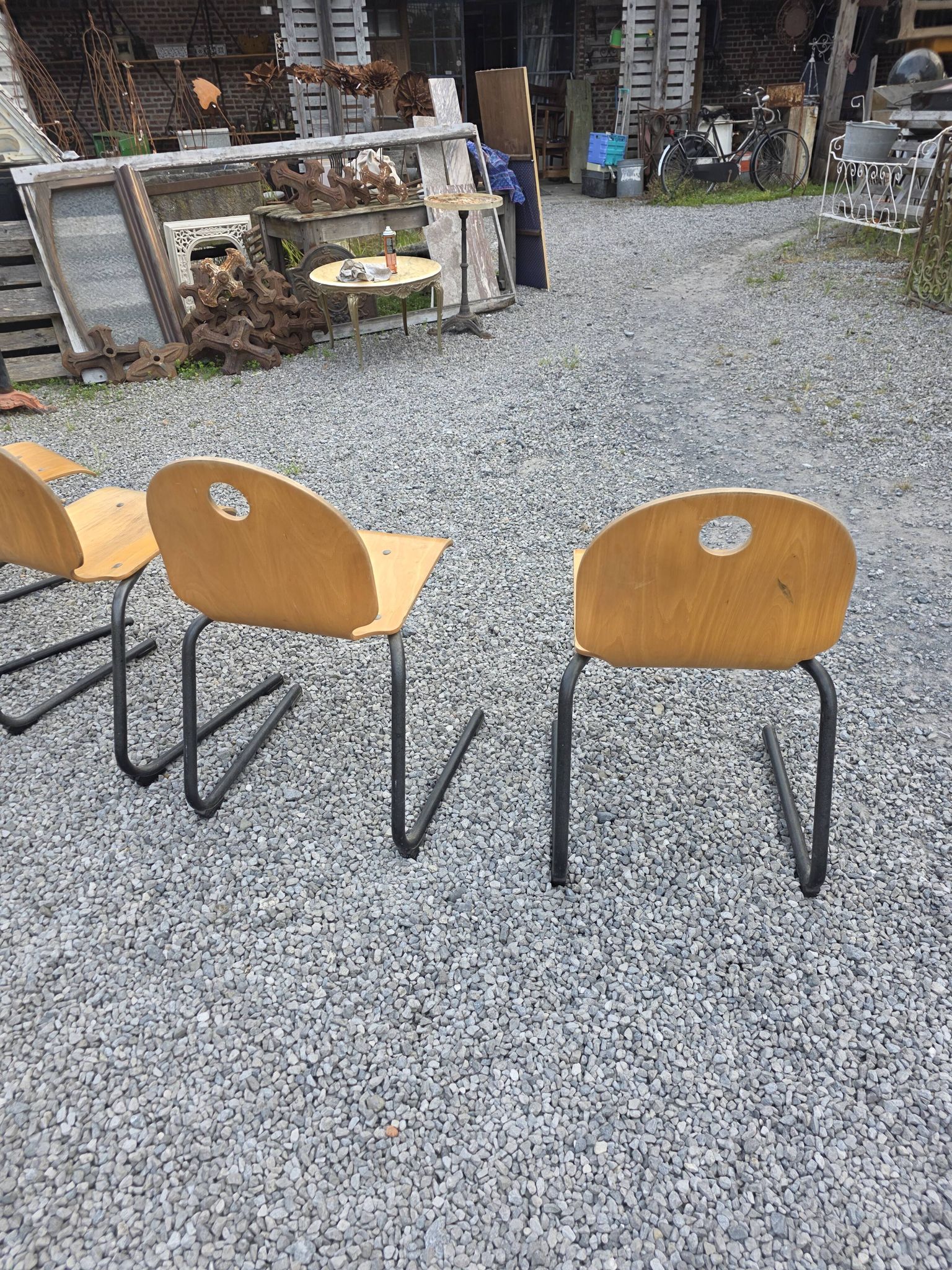 4 vintage school chairs from the 70s