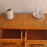 vintage rattan buffet