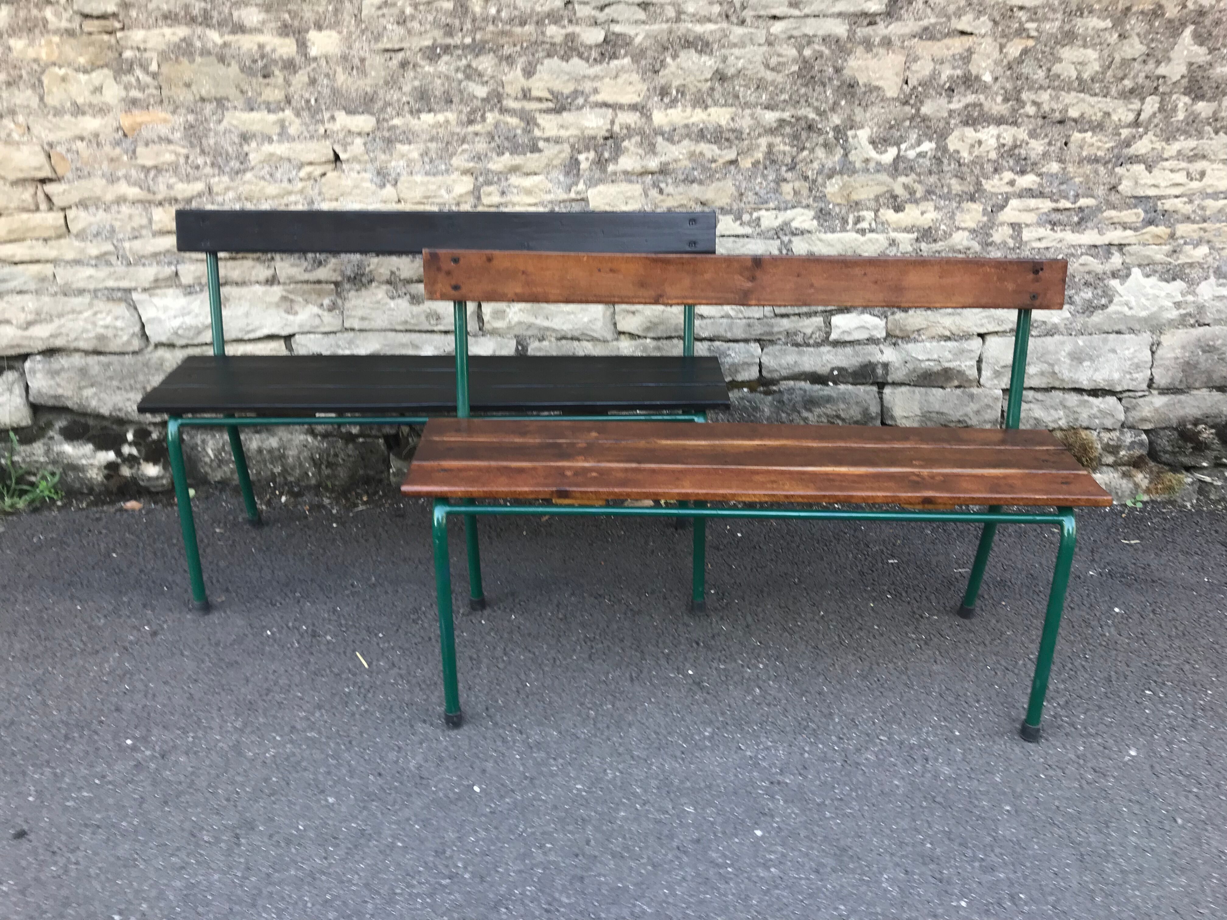 School benches with backrest