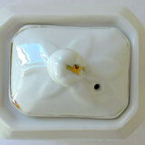 Rectangular teapot in Paris porcelain captioned "Friendship"