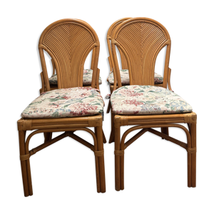 Ensemble de 4 chaises - rotin