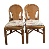 Ensemble de 4 chaises en rotin