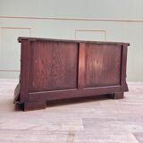 Banc coffre en bois naturel de style Louis XIII