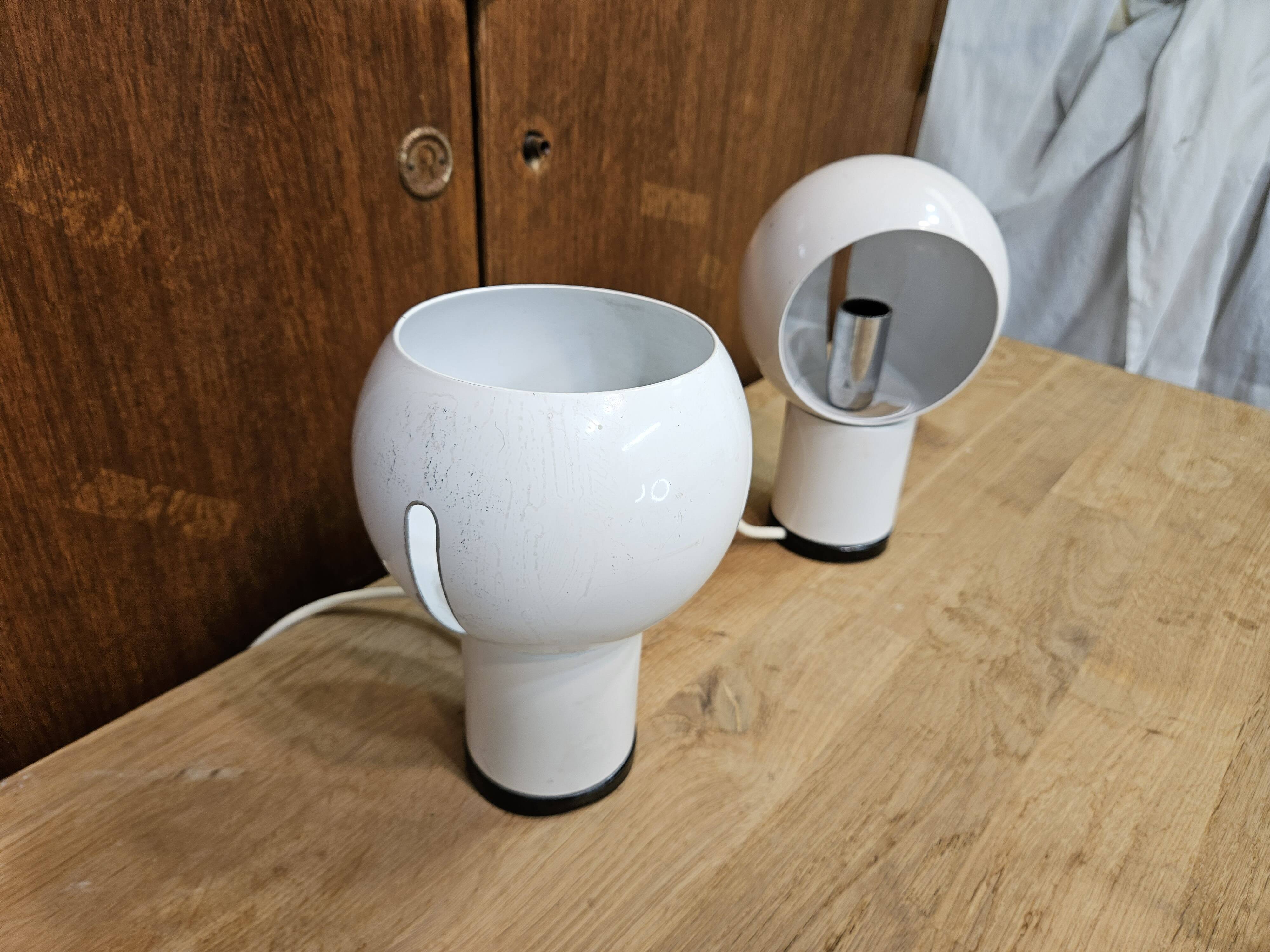 Pair of Italian design bedside lamps 1970 Valenti
