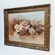 H. Schlehuher -  Huile Sur Toile « Bouquet de roses »