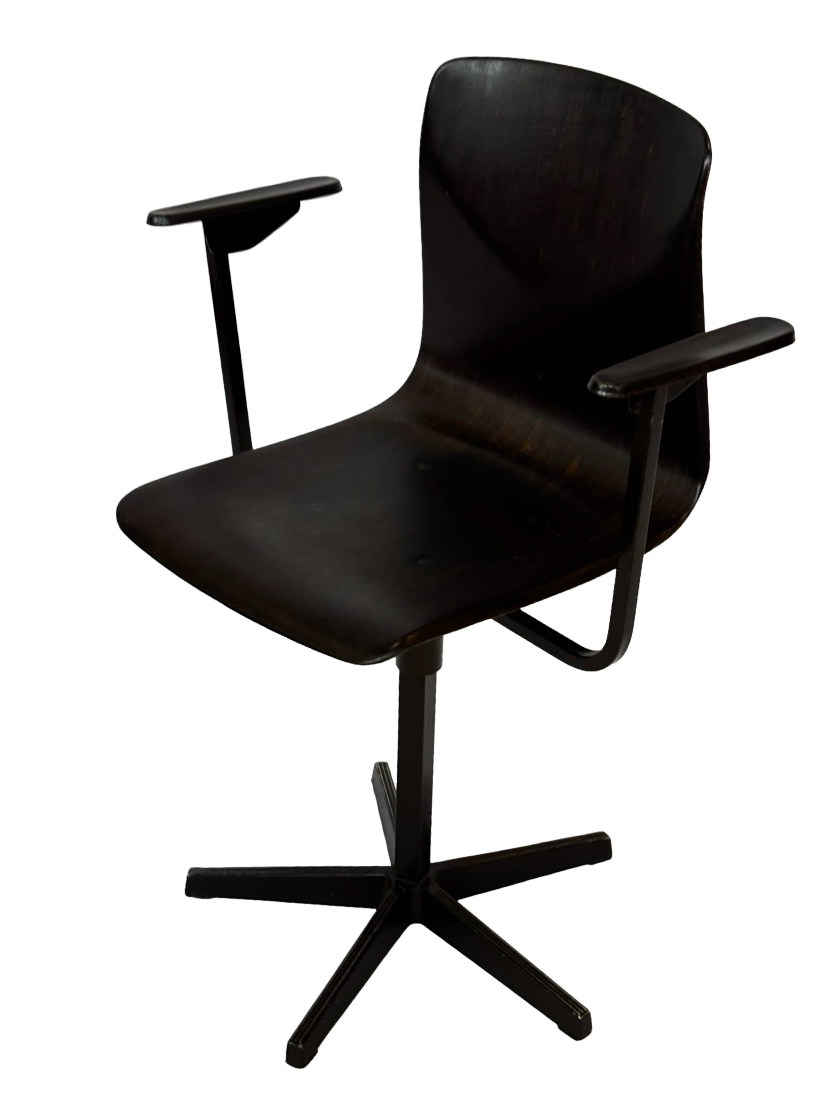 Vintage Galvanitas Pagholz school chair work with armrests dutch design