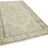 Hand-Knotted Distressed Turkish Beige Carpet 175 cm x 286 cm - 38932