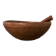 Raw wooden salad bowl