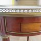Bouillotte side table - mahogany veneer - white marble - Louis XVI - 1950