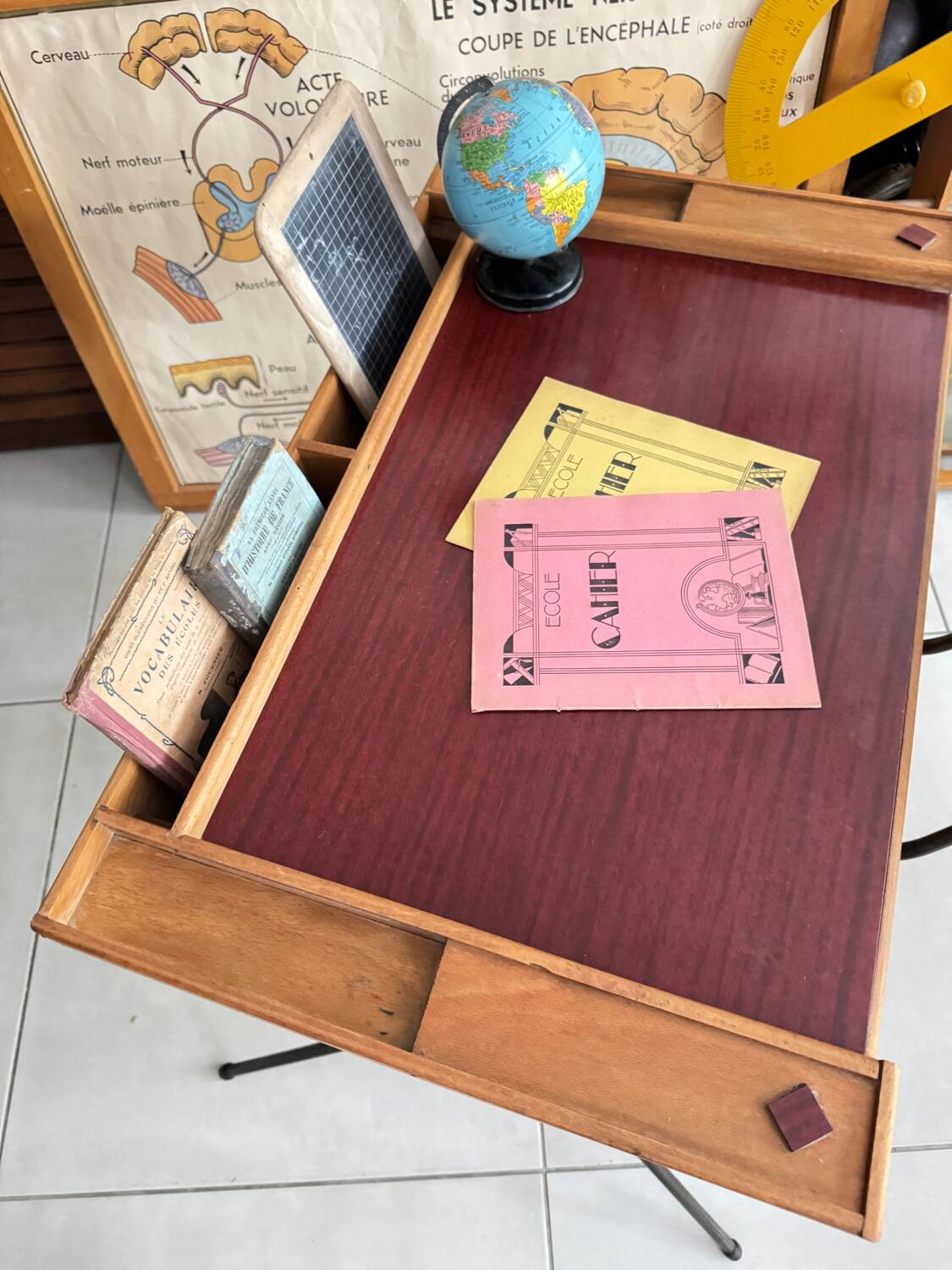 Vintage children's desk and chair set