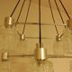1970s glass and chrome chandelier