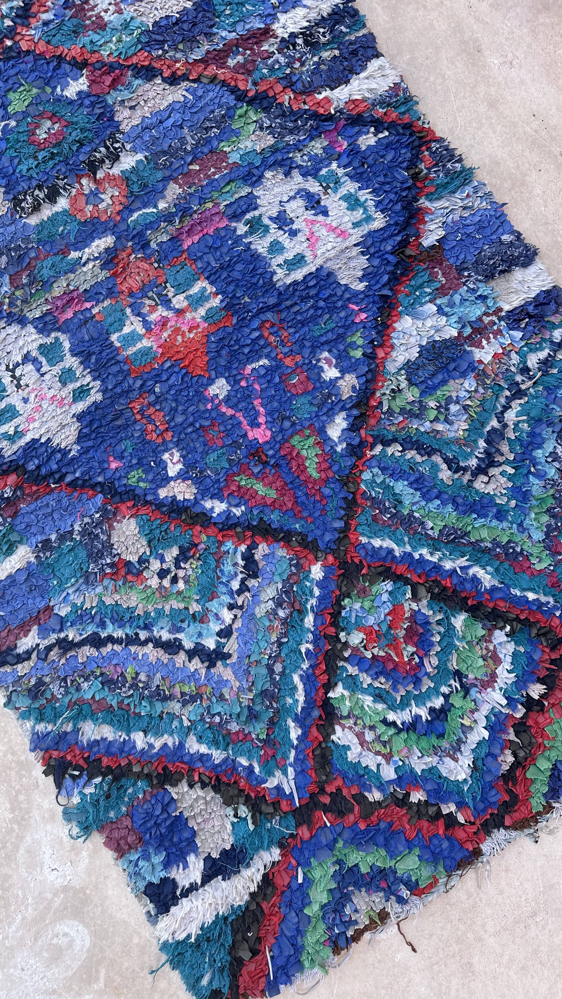 Colorful Boucherouite Moroccan rug - 74 x 129 cm