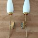 Pair of sconces in brass and opaline 1960
