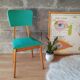 Beech chair compass feet 50s- 60s vinyl - vintage