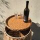 Bar roulant en osier vintage 1950-60