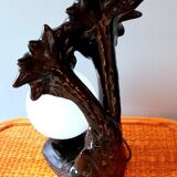 Ceramic and opaline palm tree lamp 1980