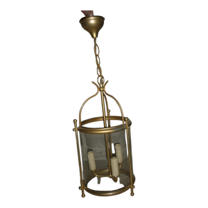 Lanterne en verre et laiton doré