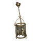 Glass lantern and gilded brass, antique pendant lamp