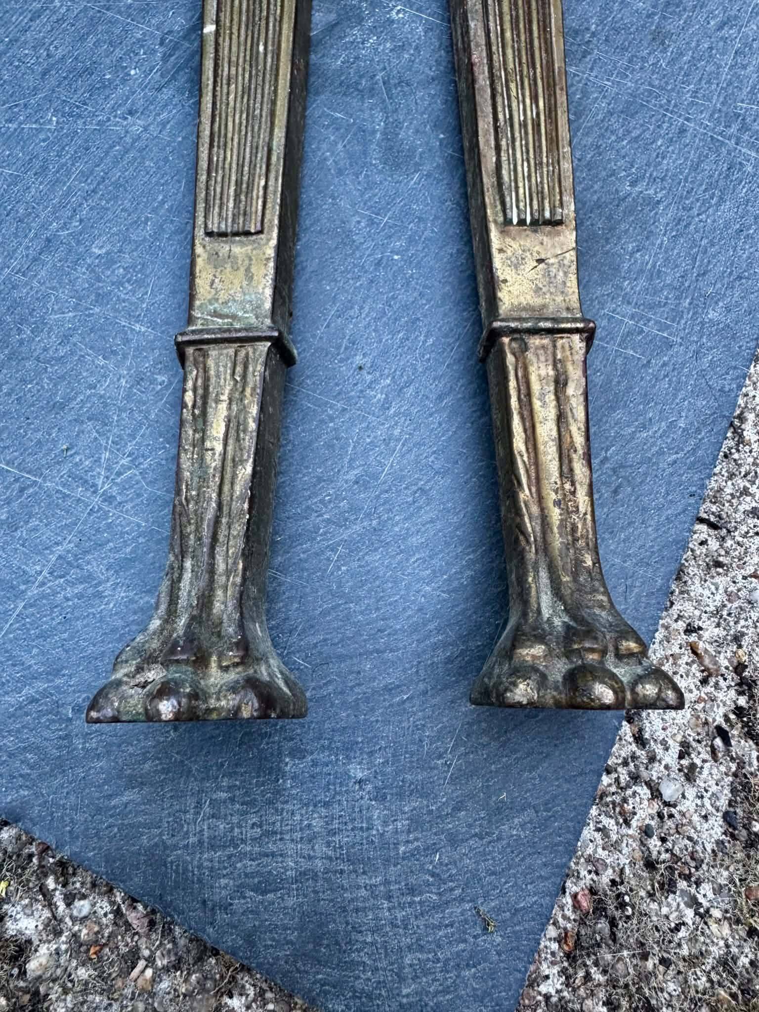 2 bronze Art Nouveau furniture ornaments