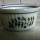 5 porcelain ramekins with smoother decoration and blue flowers and foliage