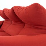 Maralunga 3-seater Sofa red by Vico Magistretti for Cassina, Italy