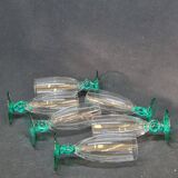 6 Luminarc molière champagne flutes aqua green foot
