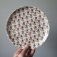 12 dessert plates Gien Arbre Brun